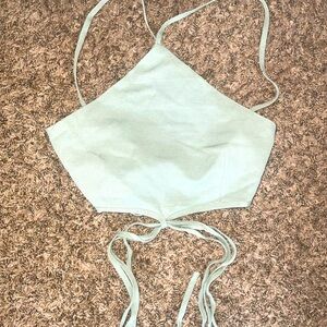 Little Lie NWT Halter Crop Top‎ w/ Open Back String Top size Large
